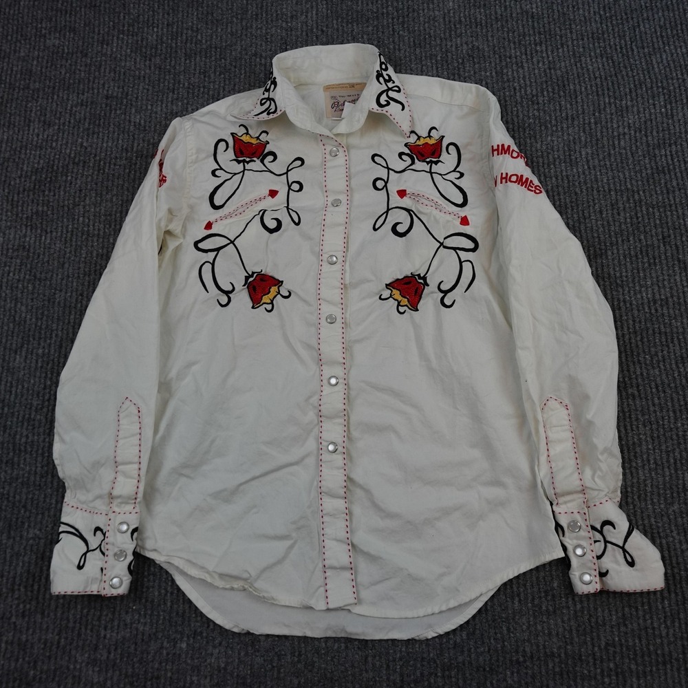 Rockmount Ranch Wear Shirt Mens Small Embroidered Pearl Snap Commemorative